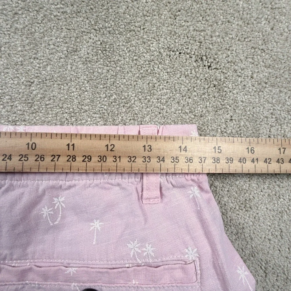 Bonobos Chino Shorts Mens XS Pink Excellent Palm Tree Embroidered 9 Inch Inseam